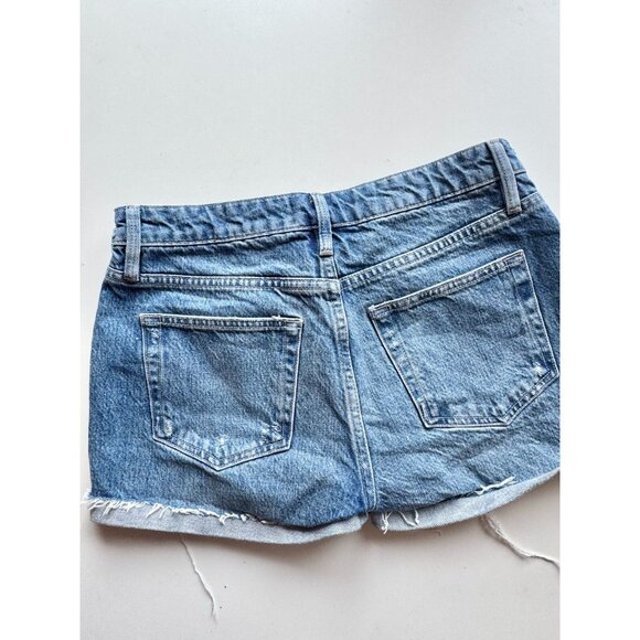 FRAME Le Grand Garcon Montgrove Rips Mid Rise Distressed Denim Shorts, Size 25 - Picture 9 of 14